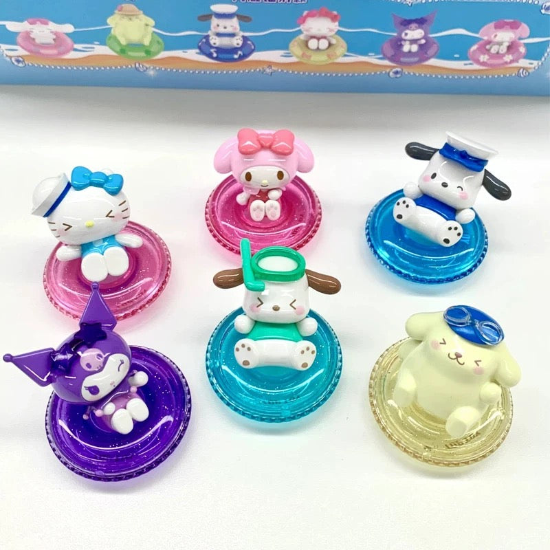 Sanrio Family "MINI Swimming Ring Series" Blind Bag Moe Bits Figure - Toptoy