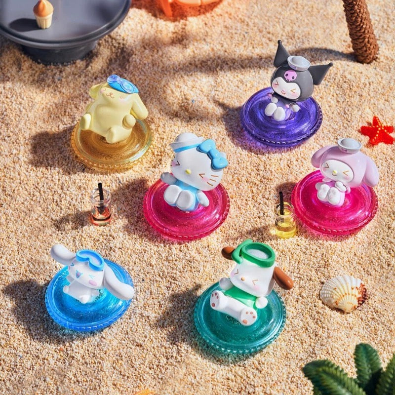 Sanrio Family "MINI Swimming Ring Series" Blind Bag Moe Bits Figure - Toptoy