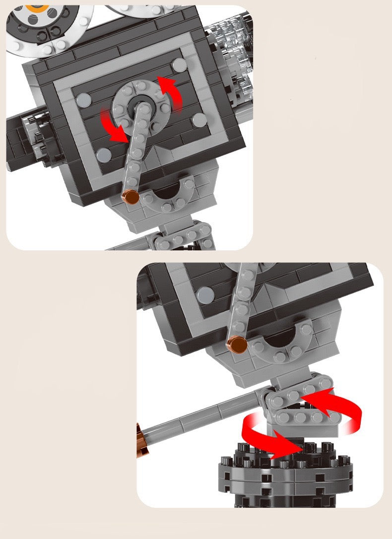 Retro Movie Cine Camera Micro-Building Block Set 593pcs - POKKII