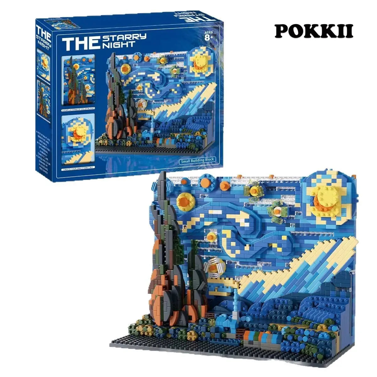 Van Gogh's The Starry Night 3D Pixel Art Building Block Set 1858pcs
