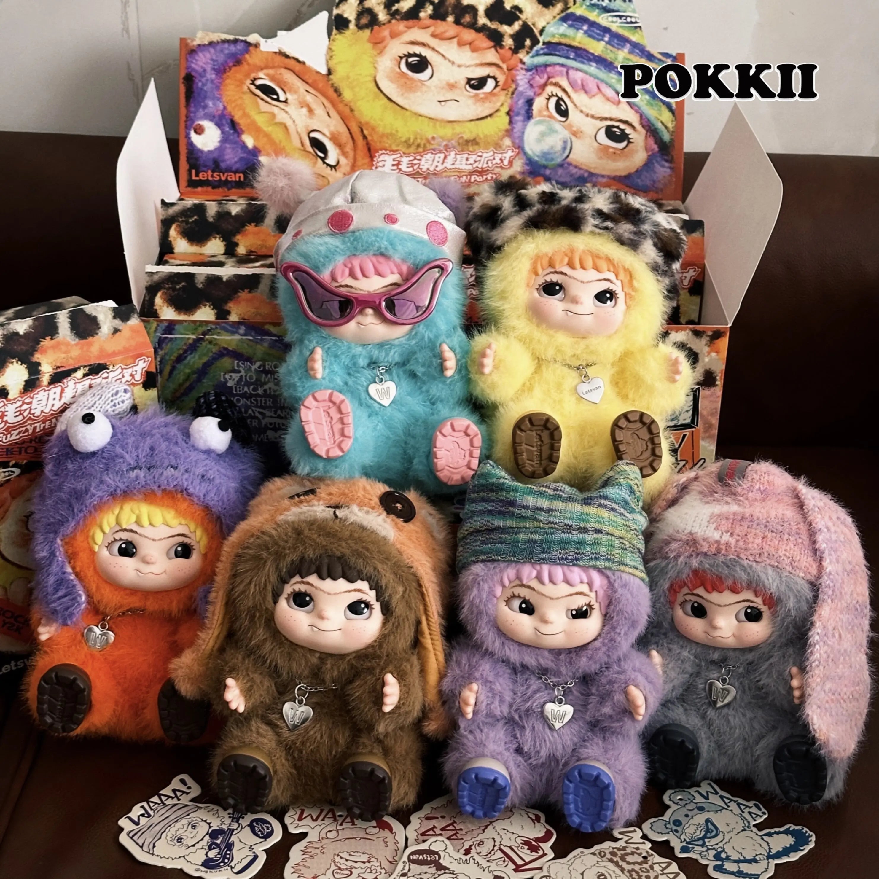 Wakuku V1 "Fuzzy Trendy Fun Party" Series Plush Blind Box - POKKII