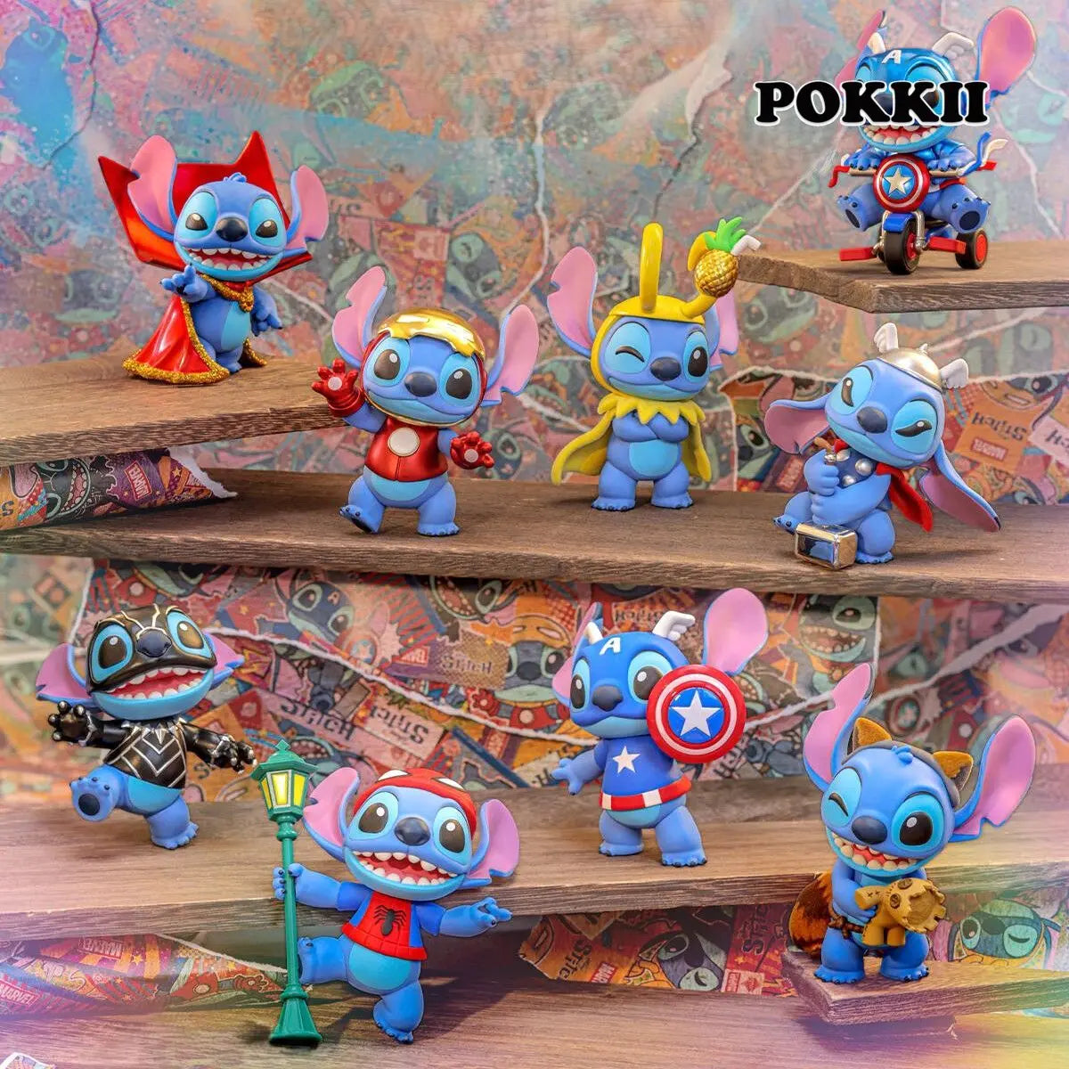 Stitch & Marvel COSBI Series Blind Box FIgures - POKKII