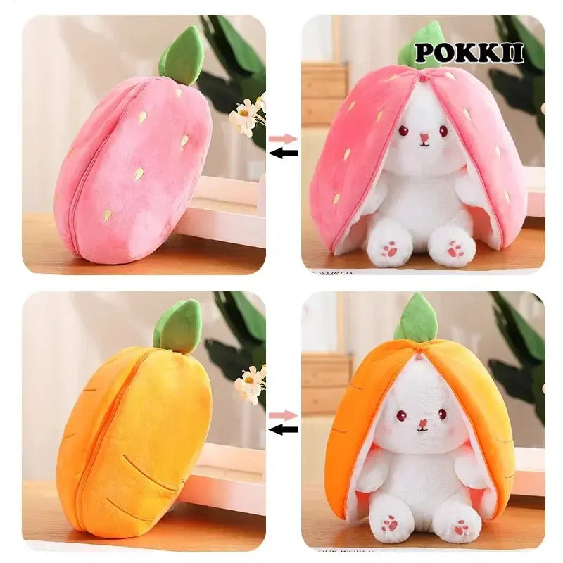Cute Strawberry Carrot Rabbit Plush Doll - POKKII