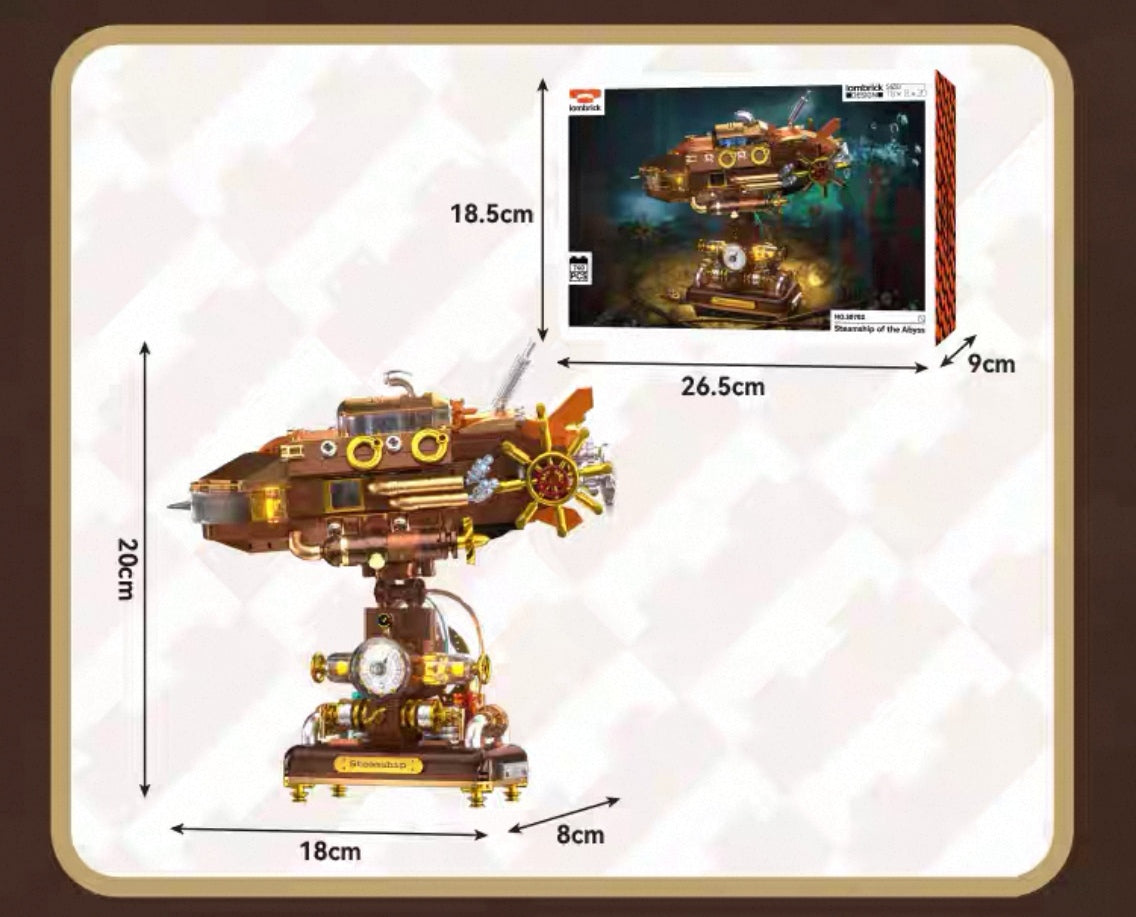Deep-sea Steamship Building Block Model Toy (with Lights) Ornament - POKKII