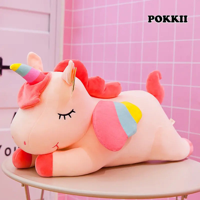 Rainbow Unicorn Plush – Magical & Soft Cuddle Buddy - POKKII