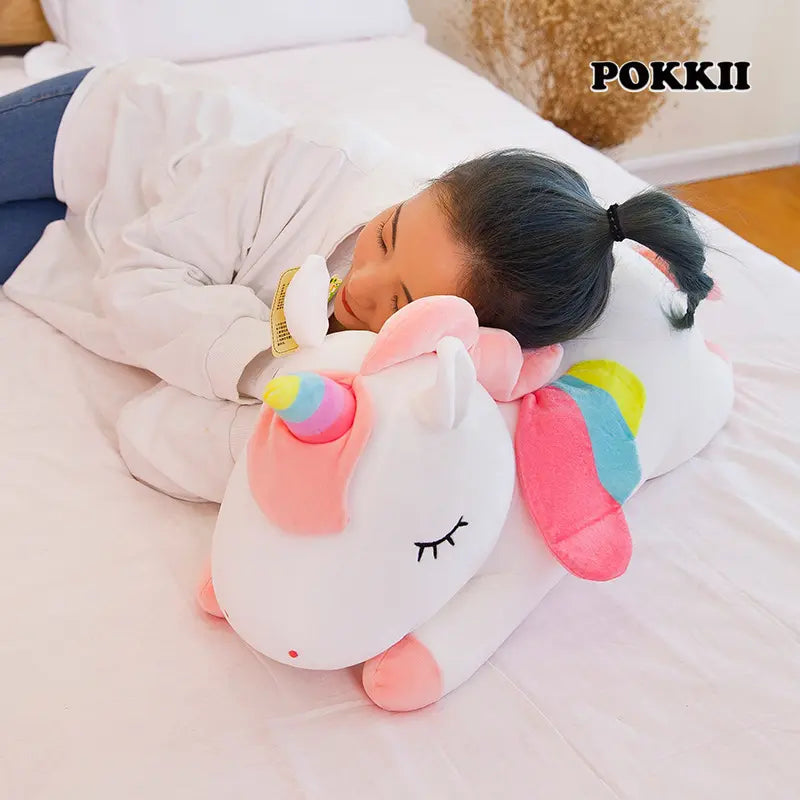 Rainbow Unicorn Plush – Magical & Soft Cuddle Buddy - POKKII