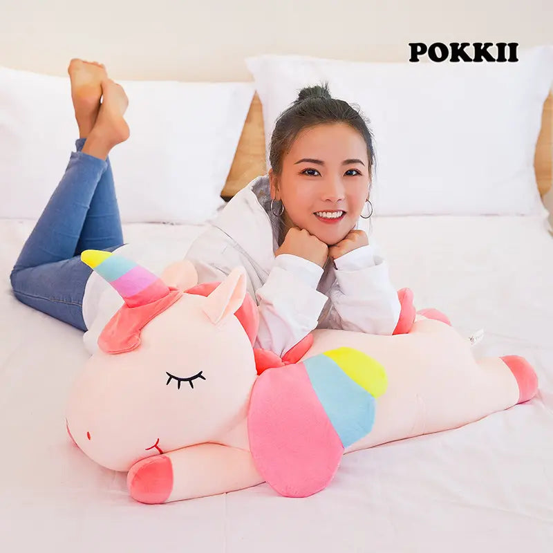 Rainbow Unicorn Plush – Magical & Soft Cuddle Buddy - POKKII