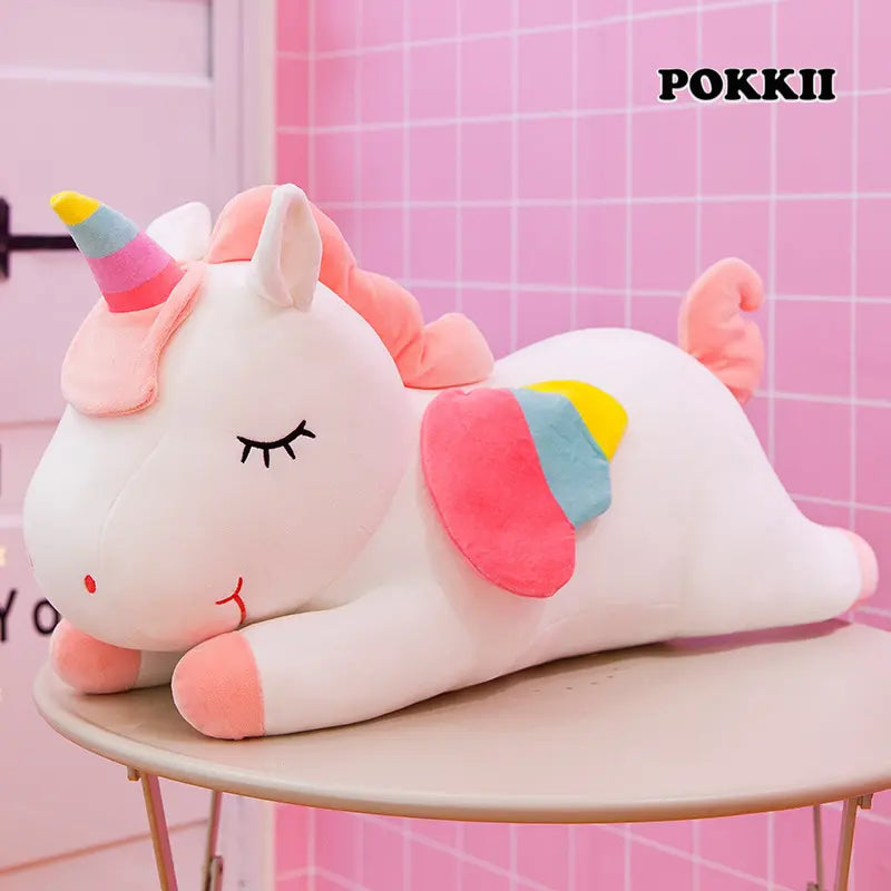 Rainbow Unicorn Plush – Magical & Soft Cuddle Buddy - POKKII