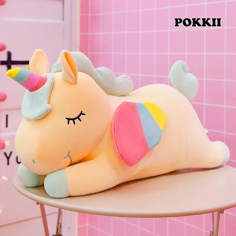 Rainbow Unicorn Plush – Magical & Soft Cuddle Buddy - POKKII