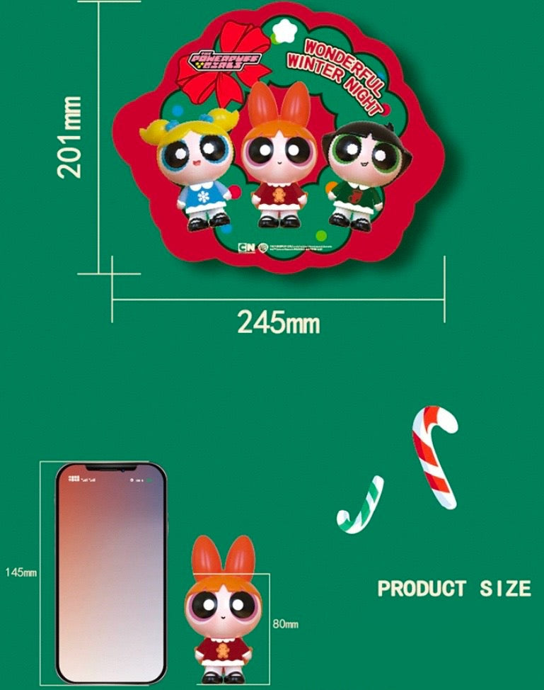 POWERPUFF GIRLS Wonderful Winter Night Series Figure Hanger Card Pack