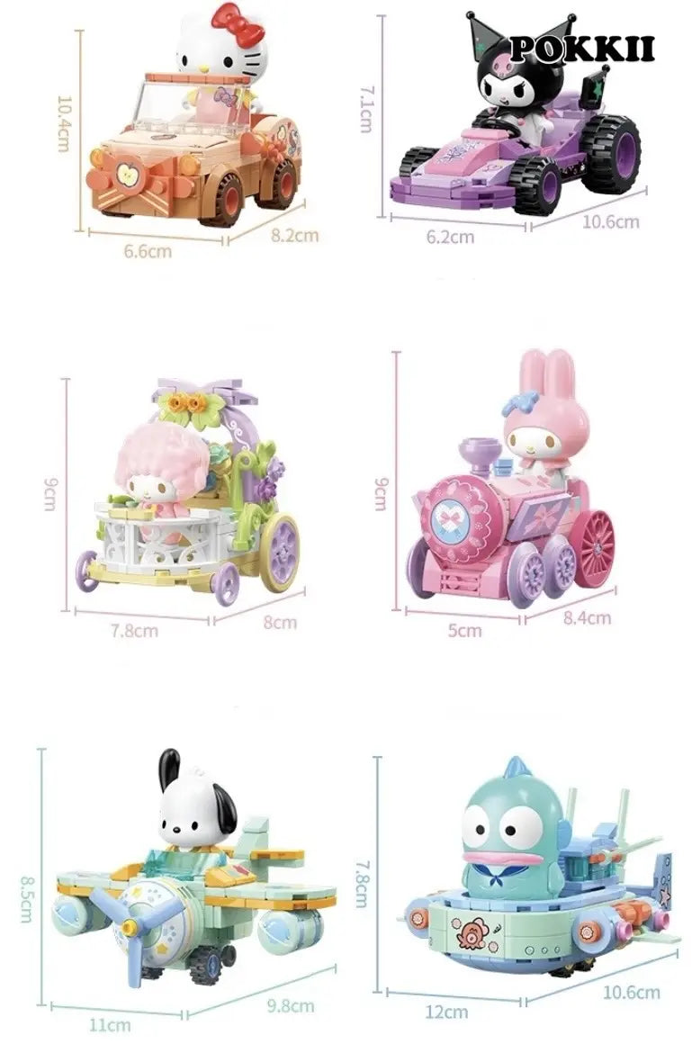 Sanrio Characters "Miniature Car" Series Blind Box Blocks