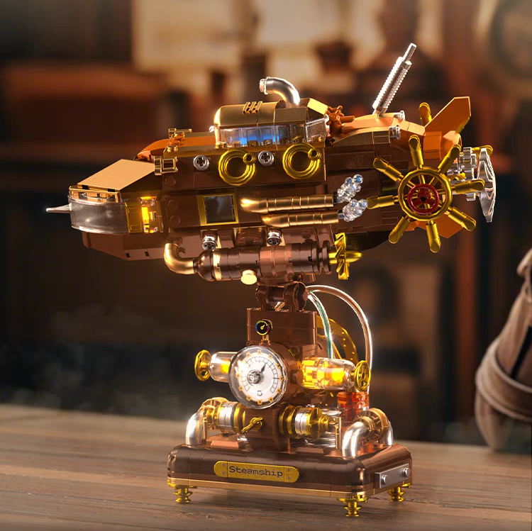 Deep-sea Steamship Building Block Model Toy (with Lights) Ornament